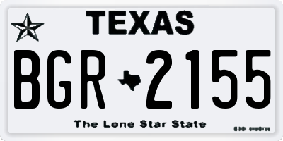 TX license plate BGR2155
