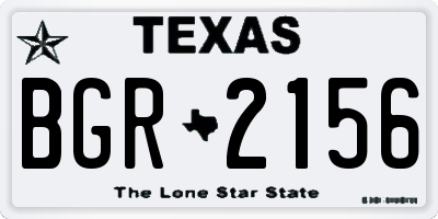 TX license plate BGR2156