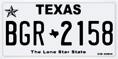 TX license plate BGR2158