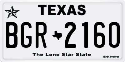 TX license plate BGR2160
