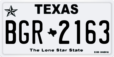 TX license plate BGR2163