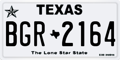 TX license plate BGR2164