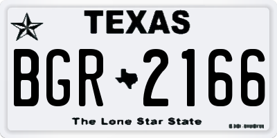 TX license plate BGR2166