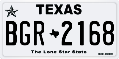 TX license plate BGR2168