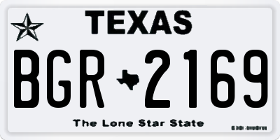 TX license plate BGR2169