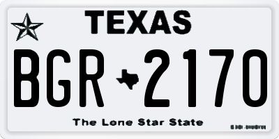 TX license plate BGR2170