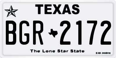 TX license plate BGR2172