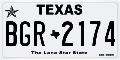TX license plate BGR2174