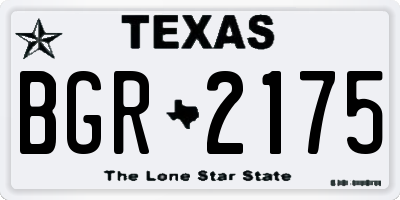 TX license plate BGR2175