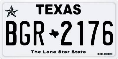 TX license plate BGR2176
