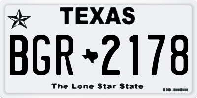 TX license plate BGR2178
