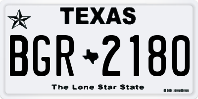 TX license plate BGR2180
