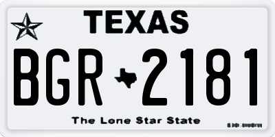 TX license plate BGR2181