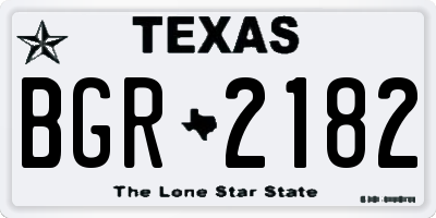 TX license plate BGR2182