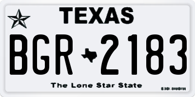 TX license plate BGR2183