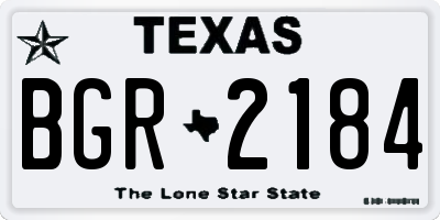TX license plate BGR2184