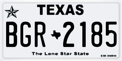 TX license plate BGR2185