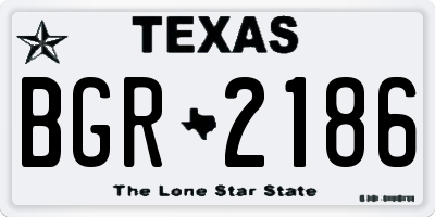 TX license plate BGR2186