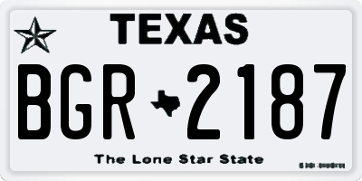 TX license plate BGR2187
