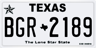 TX license plate BGR2189
