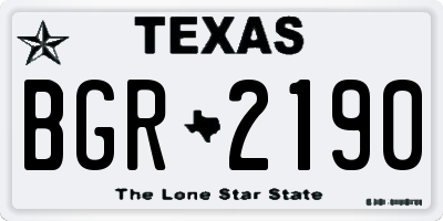 TX license plate BGR2190