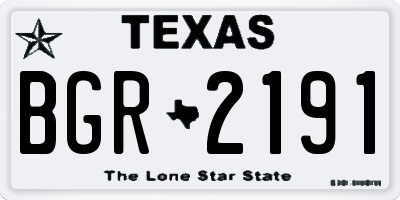 TX license plate BGR2191