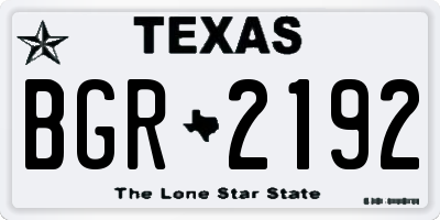 TX license plate BGR2192
