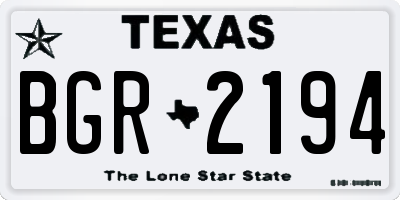 TX license plate BGR2194