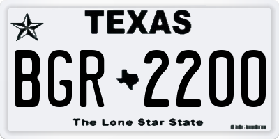 TX license plate BGR2200
