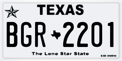 TX license plate BGR2201
