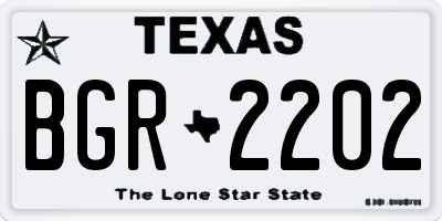 TX license plate BGR2202