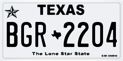 TX license plate BGR2204