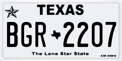 TX license plate BGR2207