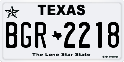TX license plate BGR2218