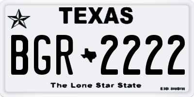 TX license plate BGR2222