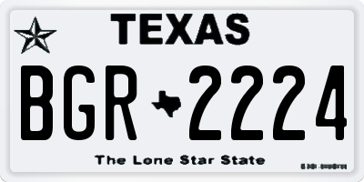 TX license plate BGR2224