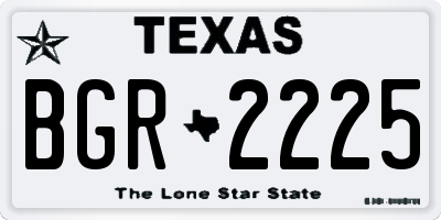 TX license plate BGR2225