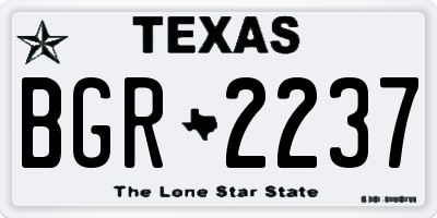 TX license plate BGR2237
