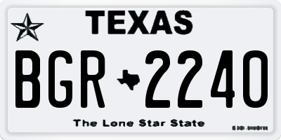 TX license plate BGR2240