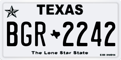 TX license plate BGR2242