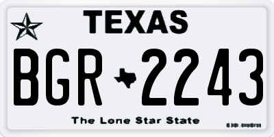TX license plate BGR2243
