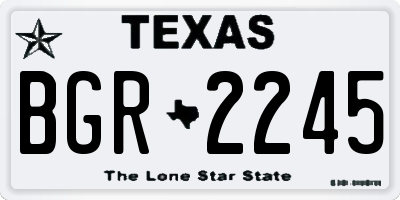 TX license plate BGR2245