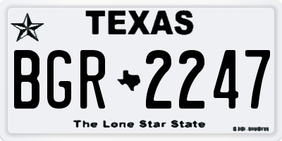 TX license plate BGR2247