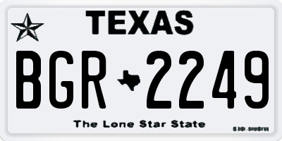 TX license plate BGR2249
