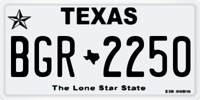 TX license plate BGR2250