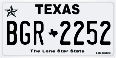 TX license plate BGR2252
