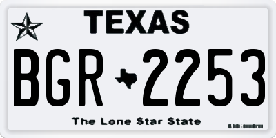 TX license plate BGR2253