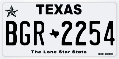TX license plate BGR2254