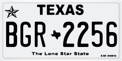 TX license plate BGR2256