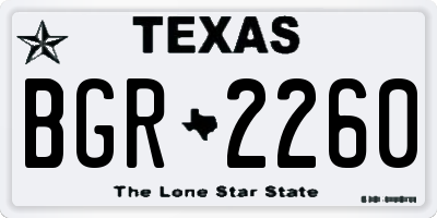 TX license plate BGR2260